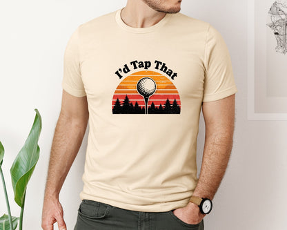 brand:Bella Canvas|color:Soft Cream|Id Tap That Golf T Shirt Design Graphic T-Shirt