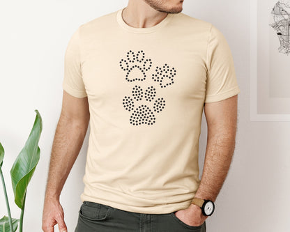 brand:Bella Canvas|color:Soft Cream|Rhinestone Template Design Dog Tracks Graphic T-Shirt