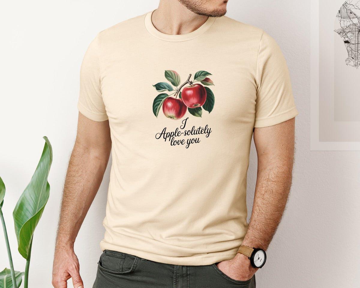 brand:Bella Canvas|color:Soft Cream|Vintage Apple Pun Graphic T-Shirt