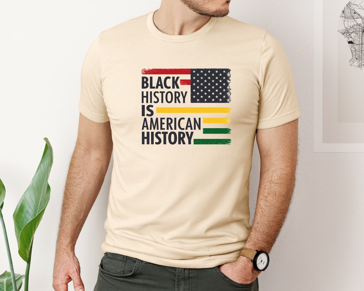 brand:Bella Canvas|color:Soft Cream|Black History American History Graphic T-Shirt