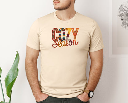 brand:Bella Canvas|color:Soft Cream|Crochet Cozy Season Preppy Design Graphic T-Shirt