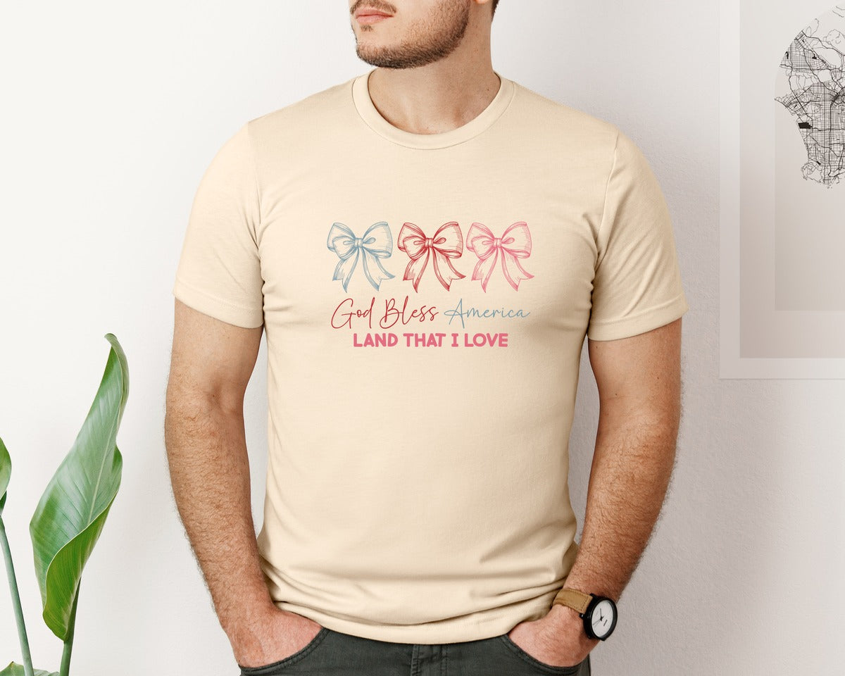 brand:Bella Canvas|color:Soft Cream|God Bless America Graphic T-Shirt