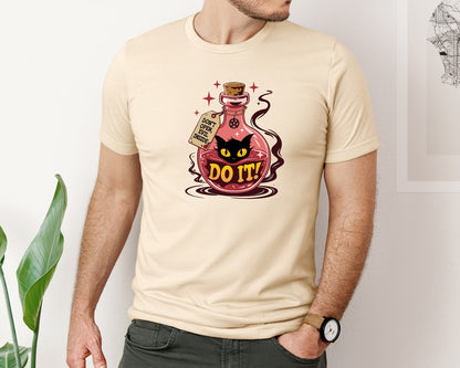brand:Bella Canvas|color:Soft Cream|Do It Cat Evil Potion Design Graphic T-Shirt