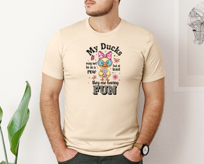 brand:Bella Canvas|color:Soft Cream|Ducks Not In A Row Mental Health Graphic T-Shirt