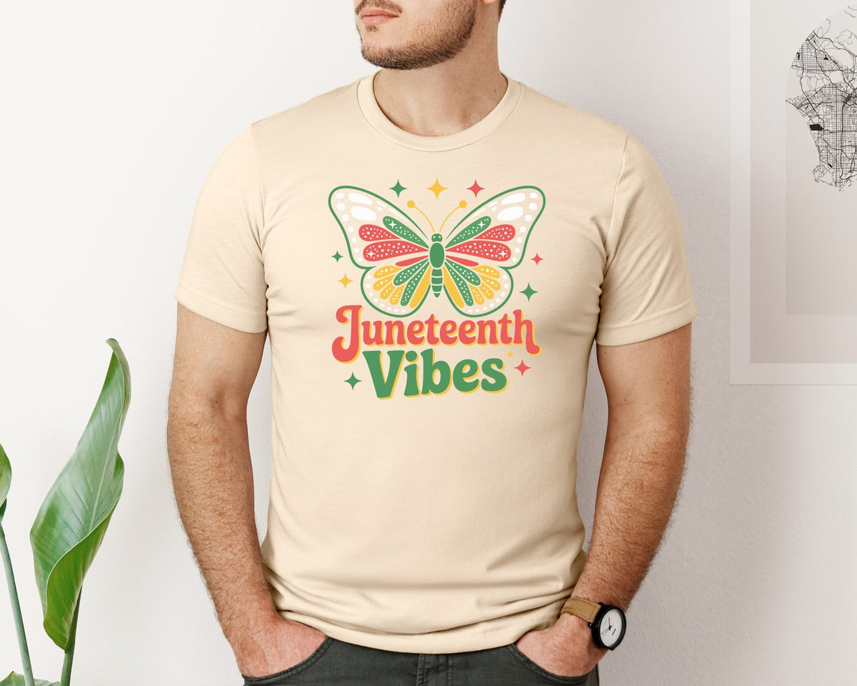 brand:Bella Canvas|color:Soft Cream|Juneteenth Vibes 4 Graphic T-Shirt