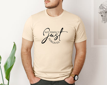 brand:Bella Canvas|color:Soft Cream|Not Perfect Just Forgiven T Shirt Graphic T-Shirt