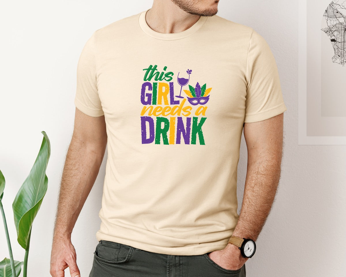 brand:Bella Canvas|color:Soft Cream|Mardi Gras Graphic T-Shirt