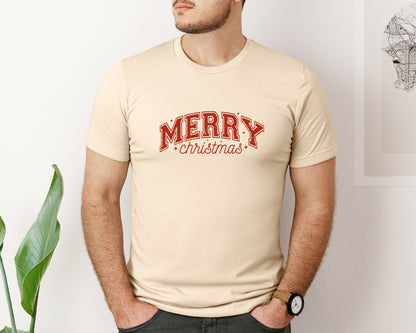 brand:Bella Canvas|color:Soft Cream|Varsity Christmas Shirt X Mas Graphic T-Shirt