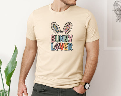 brand:Bella Canvas|color:Soft Cream|Faux Yarn Bunny Lover Bunny Graphic T-Shirt