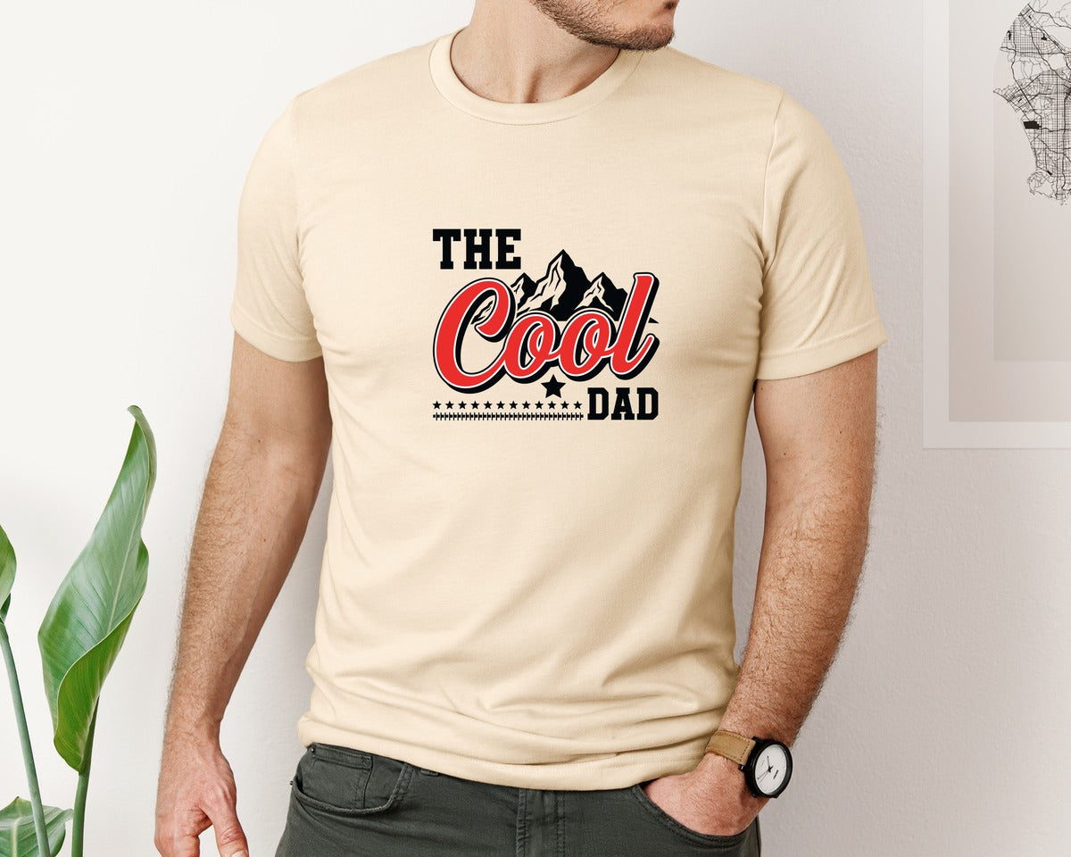 brand:Bella Canvas|color:Soft Cream|Cool Mountain Adventure Dad Design Graphic T-Shirt