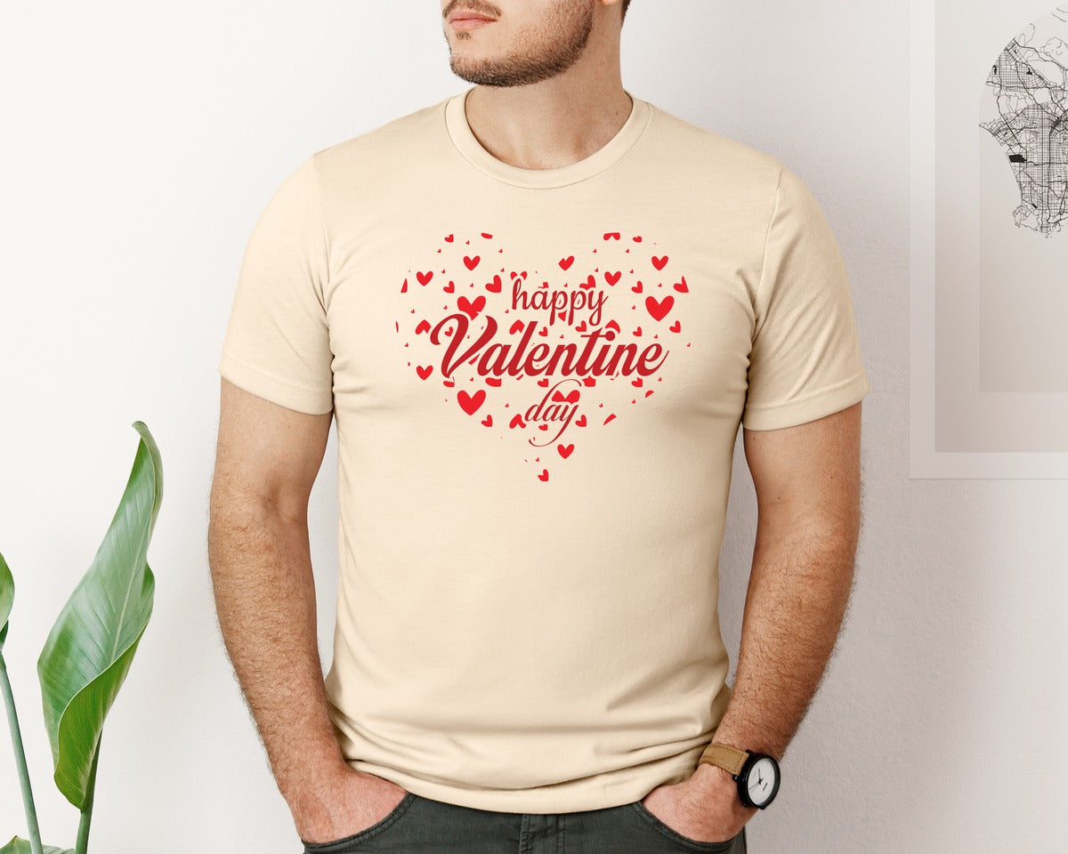 brand:Bella Canvas|color:Soft Cream|Happy Valentines Day 324 Graphic T-Shirt