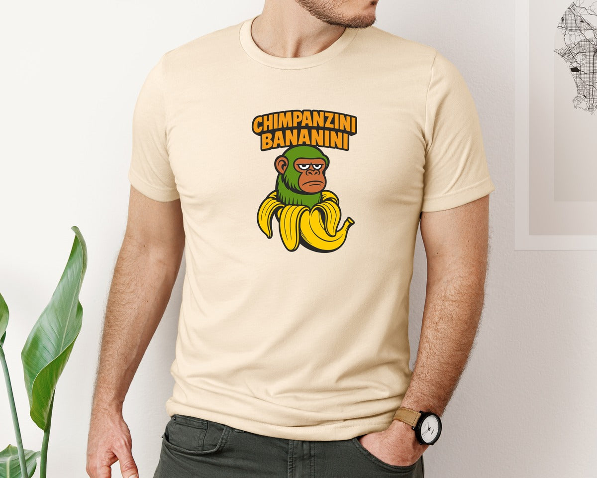 brand:Bella Canvas|color:Soft Cream|Chimpanzini Bananini Italian Brain Rot Graphic T-Shirt