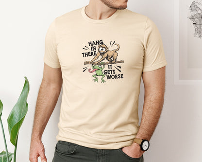 brand:Bella Canvas|color:Soft Cream|Hang In There It Gets Worse 8 Graphic T-Shirt