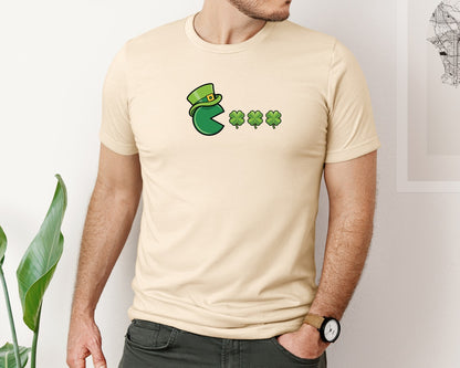 brand:Bella Canvas|color:Soft Cream|Shamrock Funny Leprechaun Graphic T-Shirt