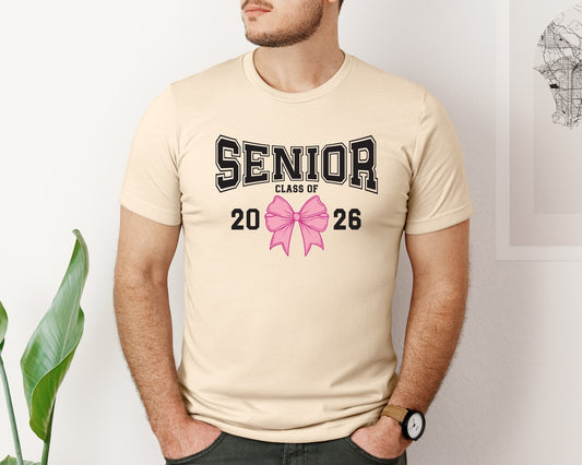 Senior Class Of 2026 Coquette Pink Bow 2 Graphic T-Shirt