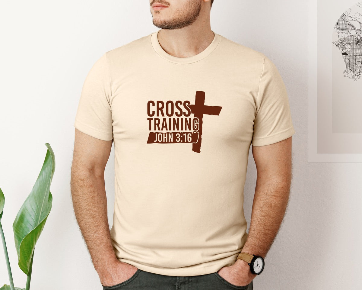 brand:Bella Canvas|color:Soft Cream|Cross Training Christian Mens Shir Graphic T-Shirt