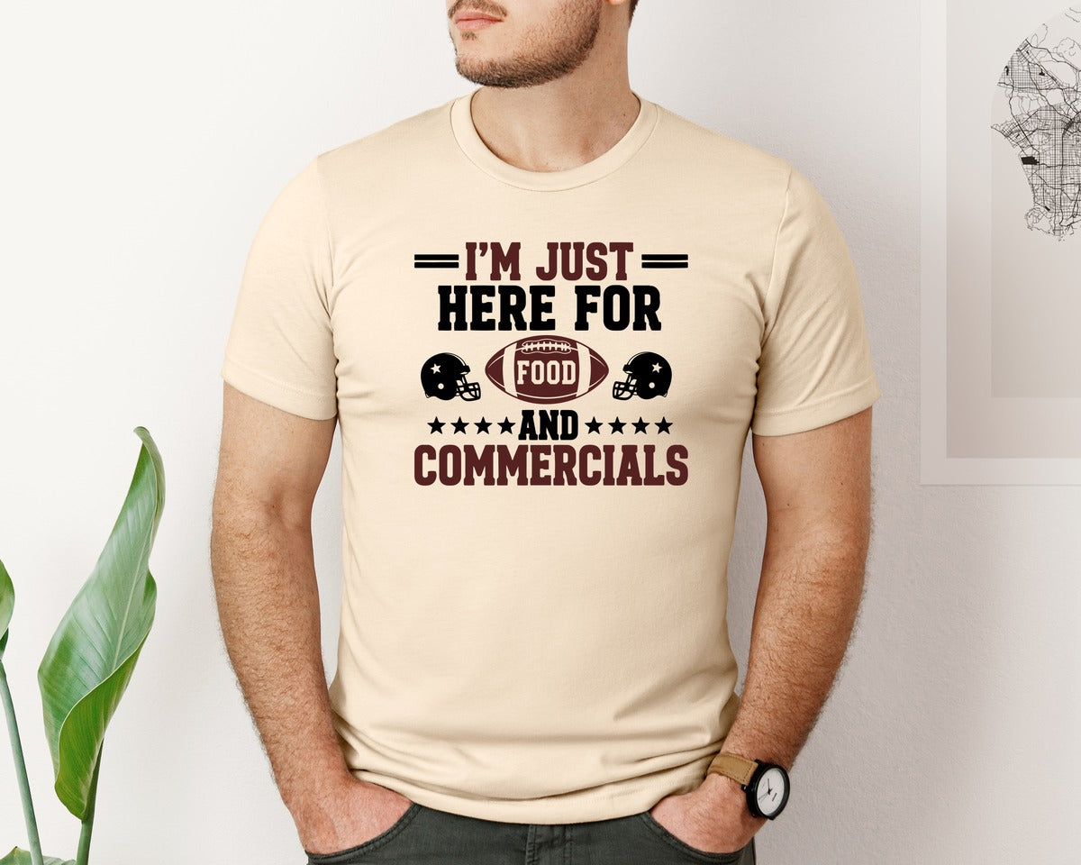 brand:Bella Canvas|color:Soft Cream|Im Just Here For Food And Commercials 2 Graphic T-Shirt