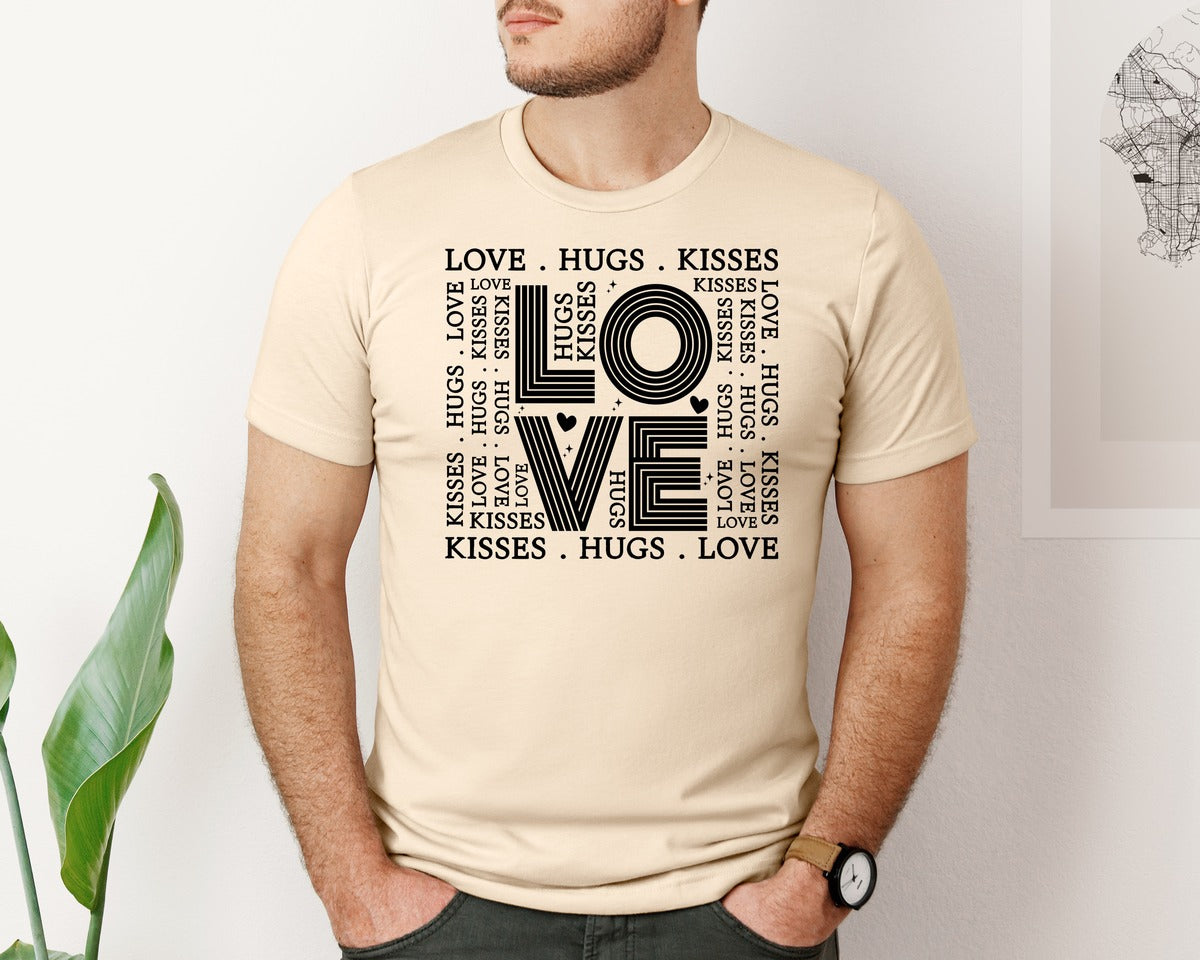 brand:Bella Canvas|color:Soft Cream|Valentine Subway Art Love Shirt Graphic T-Shirt