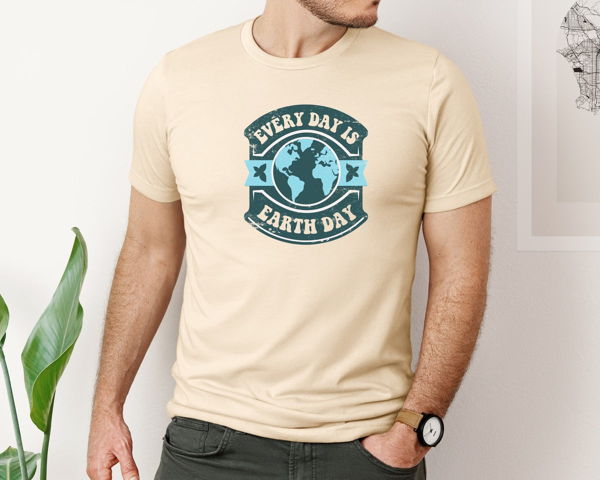 brand:Bella Canvas|color:Soft Cream|Everyday Is Earth Day Graphic T-Shirt