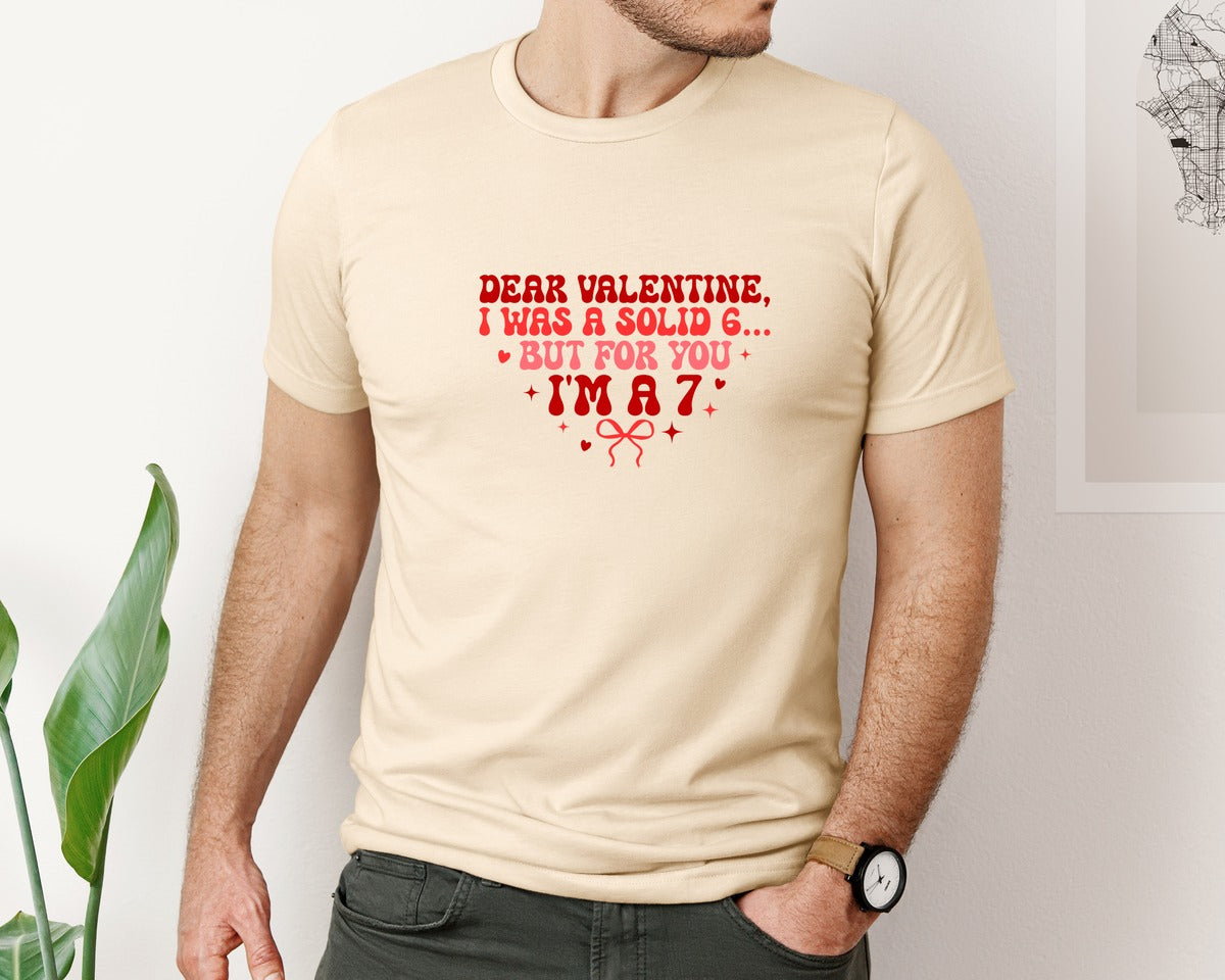 brand:Bella Canvas|color:Soft Cream|Six Seven Valentine Day Trendy Graphic T-Shirt