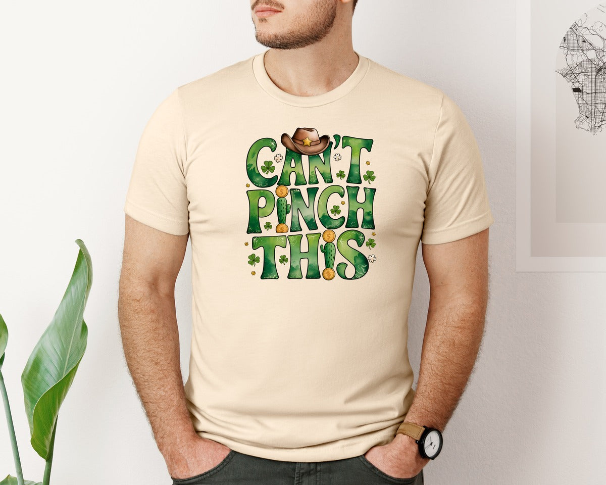 brand:Bella Canvas|color:Soft Cream|Cant Pinch This Funny St Patricks Graphic T-Shirt