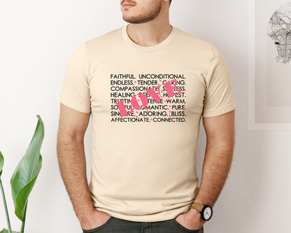 brand:Bella Canvas|color:Soft Cream|Valentines Day Words Love Love Graphic T-Shirt