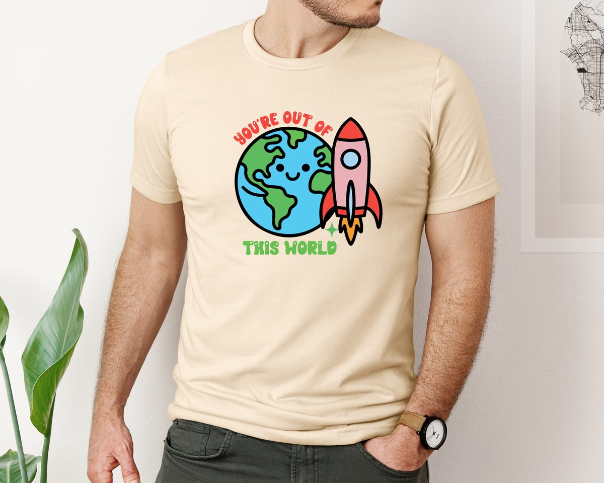 brand:Bella Canvas|color:Soft Cream|Youre Out Of This World Cute Love Graphic T-Shirt
