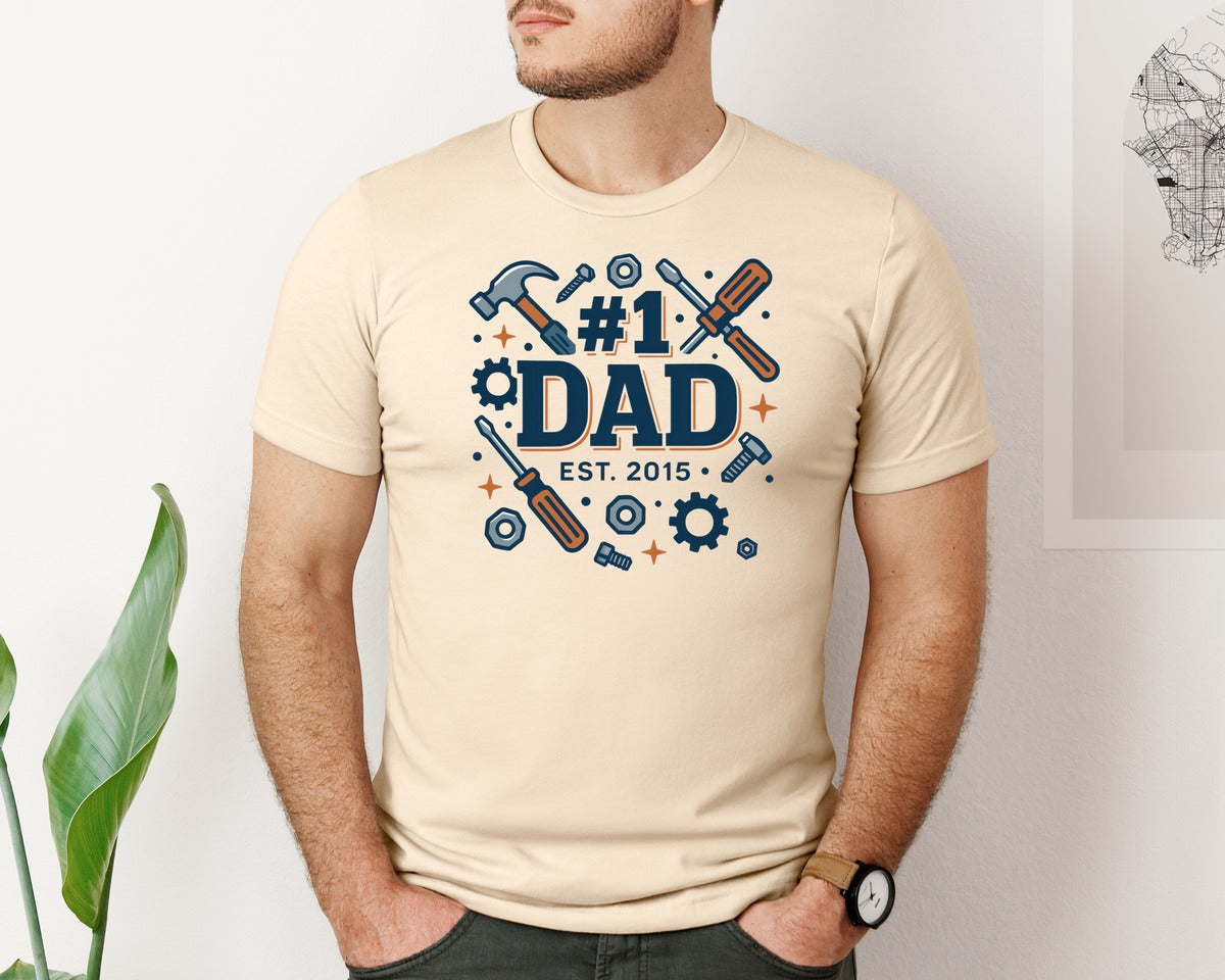 brand:Bella Canvas|color:Soft Cream|Dad Established Fathers Day Gift Idea Graphic T-Shirt
