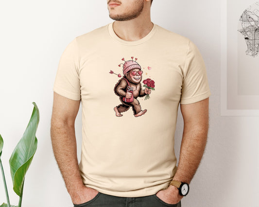 Valentine Bigfoot Love Sasquatch Tee Graphic T-Shirt