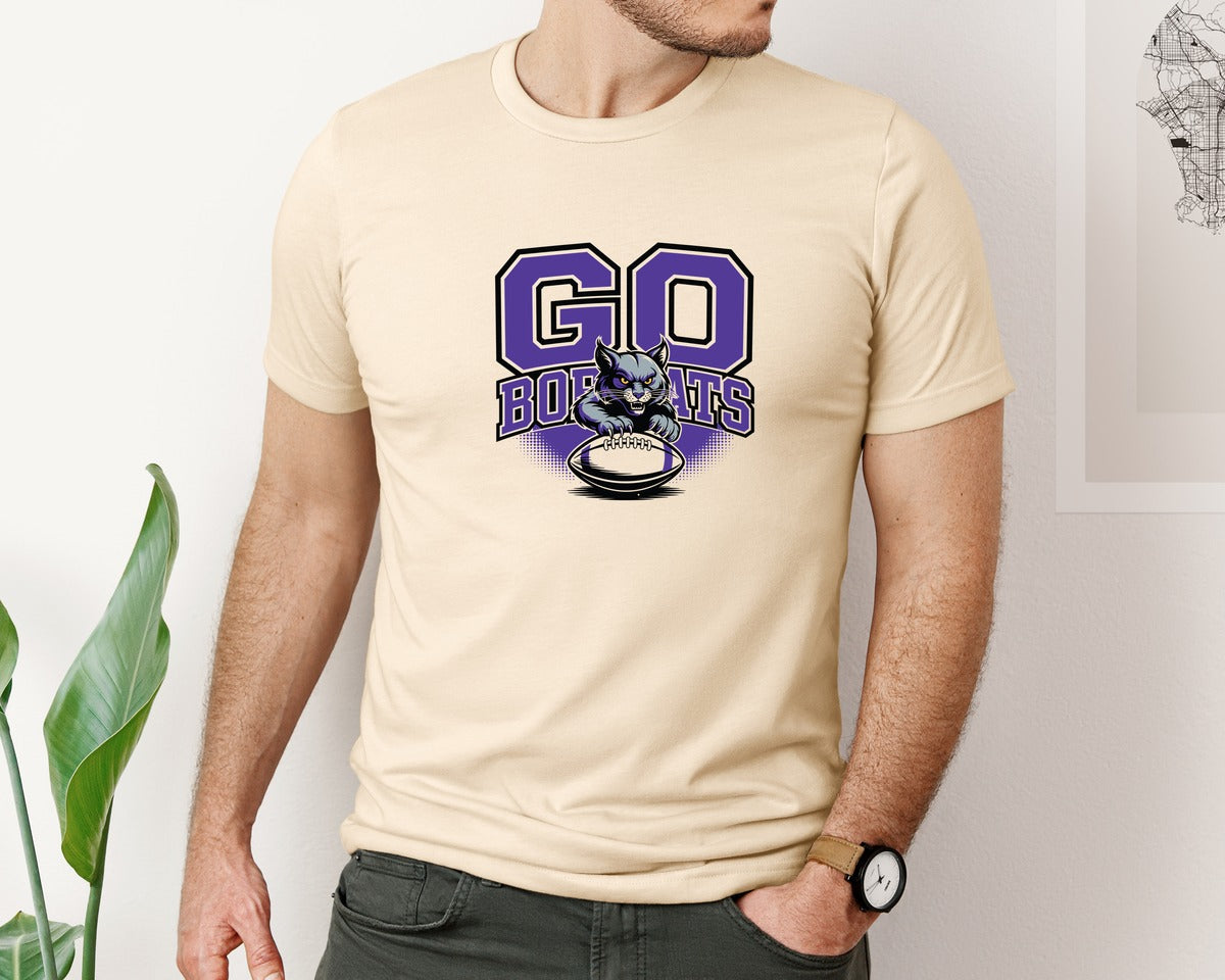 brand:Bella Canvas|color:Soft Cream|15 Bobcats Football Shirt Sports Graphic T-Shirt