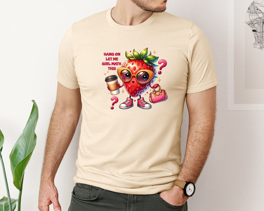Funny Strawberry Girl Math Graphic T-Shirt
