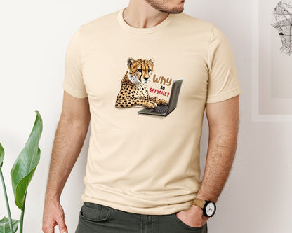 brand:Bella Canvas|color:Soft Cream|Tiger Typing On A Laptop T Shirt Print Graphic T-Shirt