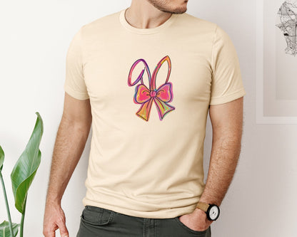 brand:Bella Canvas|color:Soft Cream|Coquette Easter Bunny Easter 2 Graphic T-Shirt