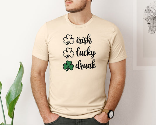 Irish Lucky Drunk Lucky Graphic T-Shirt