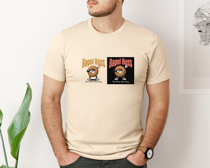 brand:Bella Canvas|color:Soft Cream|Bagel Boss Swaggy Food Design Graphic T-Shirt