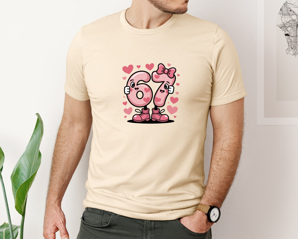 brand:Bella Canvas|color:Soft Cream|Sweet Six Seven Birthday Art 2 Graphic T-Shirt