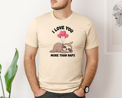 brand:Bella Canvas|color:Soft Cream|Valentine I Love You More Graphic T-Shirt