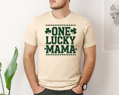 brand:Bella Canvas|color:Soft Cream|One Lucky Mama Design 40 Graphic T-Shirt