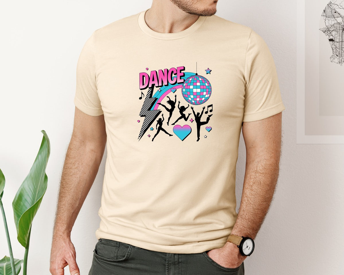 brand:Bella Canvas|color:Soft Cream|Retro Dance Pngsublimation Graphic T-Shirt