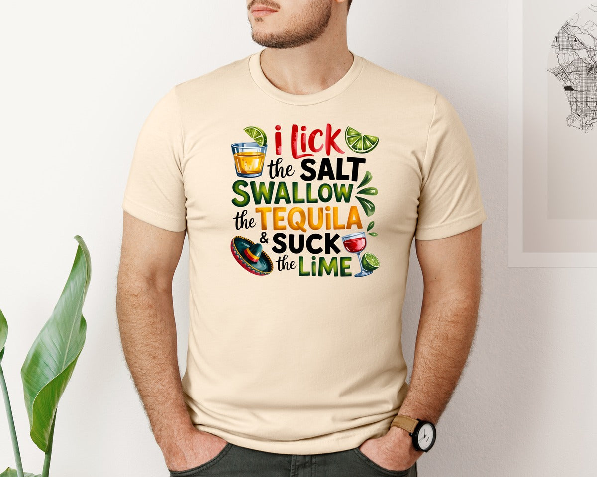 brand:Bella Canvas|color:Soft Cream|Tequila Cinco De Mayo Mexican Graphic T-Shirt