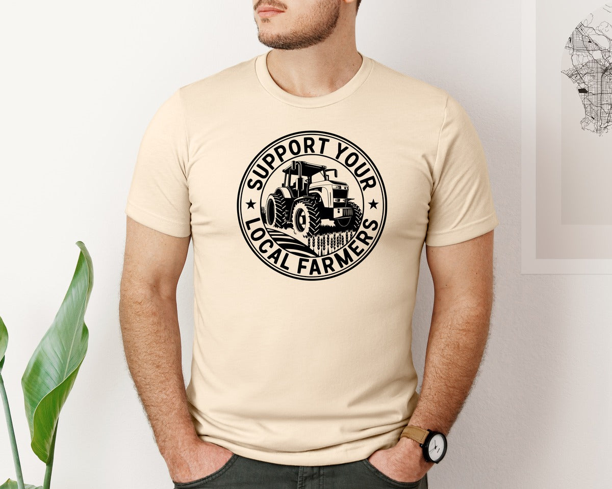 brand:Bella Canvas|color:Soft Cream|Support Your Local Farmers T Shirt D Graphic T-Shirt