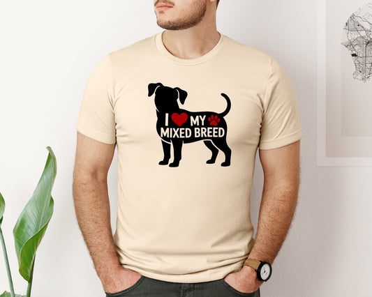 I Love My Mixed Breed Dog Ai Graphic T-Shirt