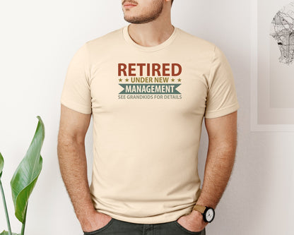 brand:Bella Canvas|color:Soft Cream|Mens Fathers Day Retired Grandpa Shirts Graphic T-Shirt