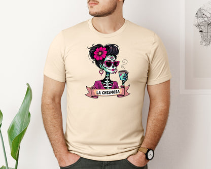 brand:Bella Canvas|color:Soft Cream|La Chismosa Latina Mexican Sugar Skull Graphic T-Shirt