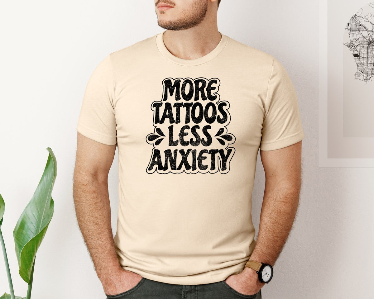 brand:Bella Canvas|color:Soft Cream|Tattoo Anxiety Mental Health 2 Graphic T-Shirt