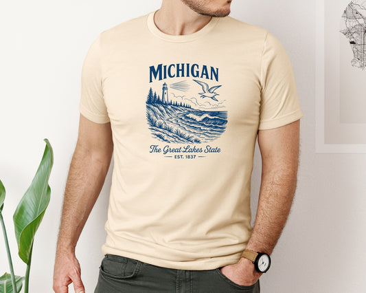 Michigan The Great Lakes State 2 Graphic T-Shirt