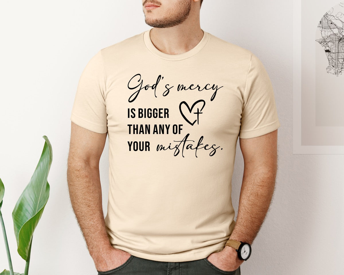 brand:Bella Canvas|color:Soft Cream|God Is Bigger Design Christian Graphic T-Shirt