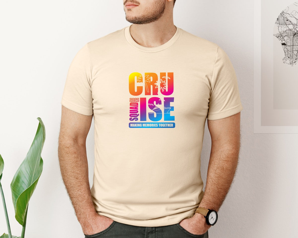 brand:Bella Canvas|color:Soft Cream|Cruise Squad 2025 Svgfamily Cruise Trip 2 Graphic T-Shirt