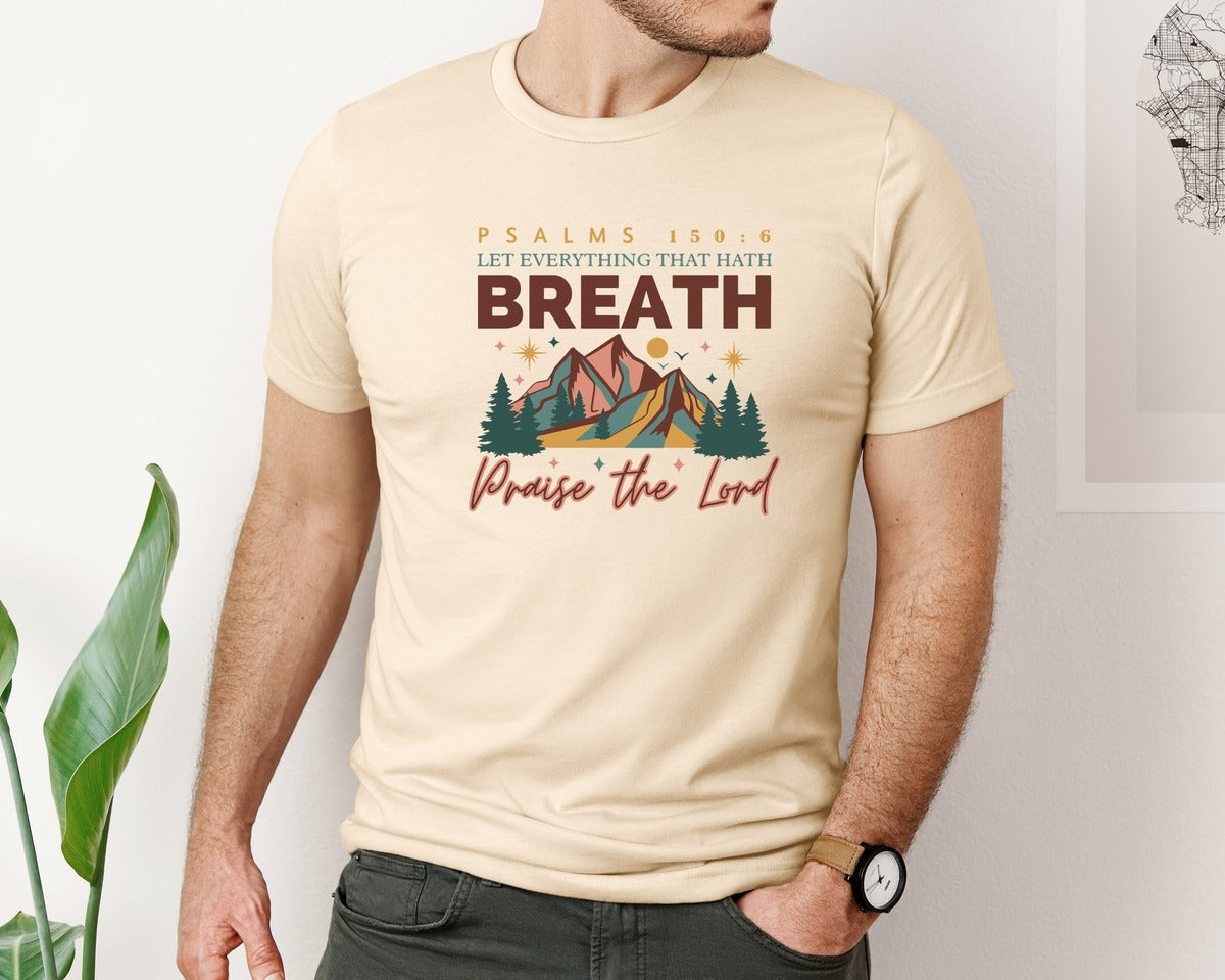 brand:Bella Canvas|color:Soft Cream|Let Everything That Hath Breath Praise Graphic T-Shirt