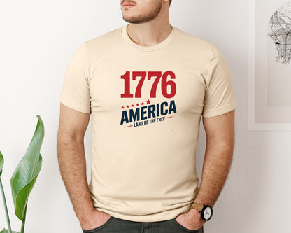 brand:Bella Canvas|color:Soft Cream|1776 America 4Th Of July 5 Graphic T-Shirt